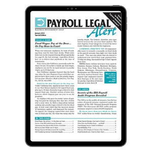 Payroll Legal Alert