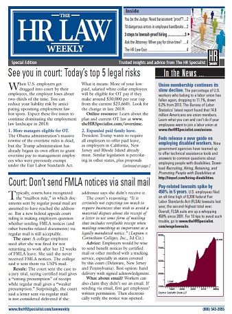 HR Law Weekly newsletter