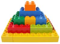 plastic building block pyramid